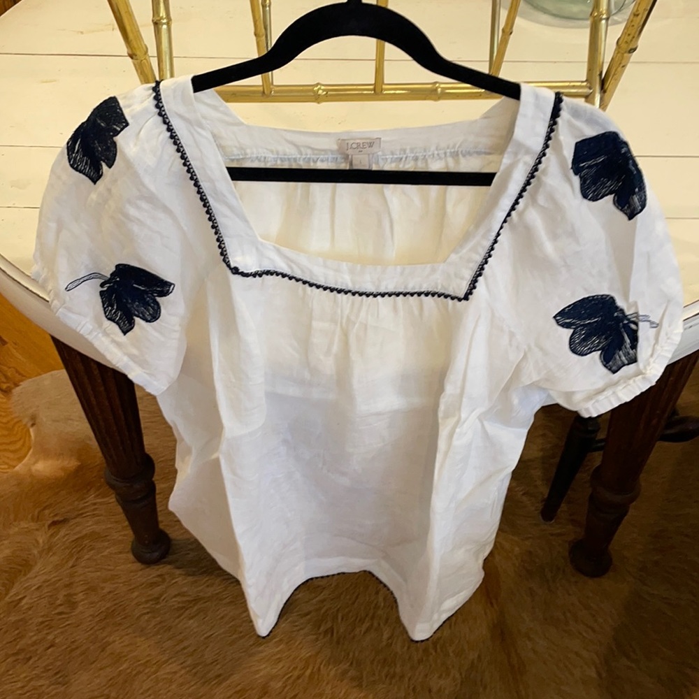 Jcrew puffy sleeves top